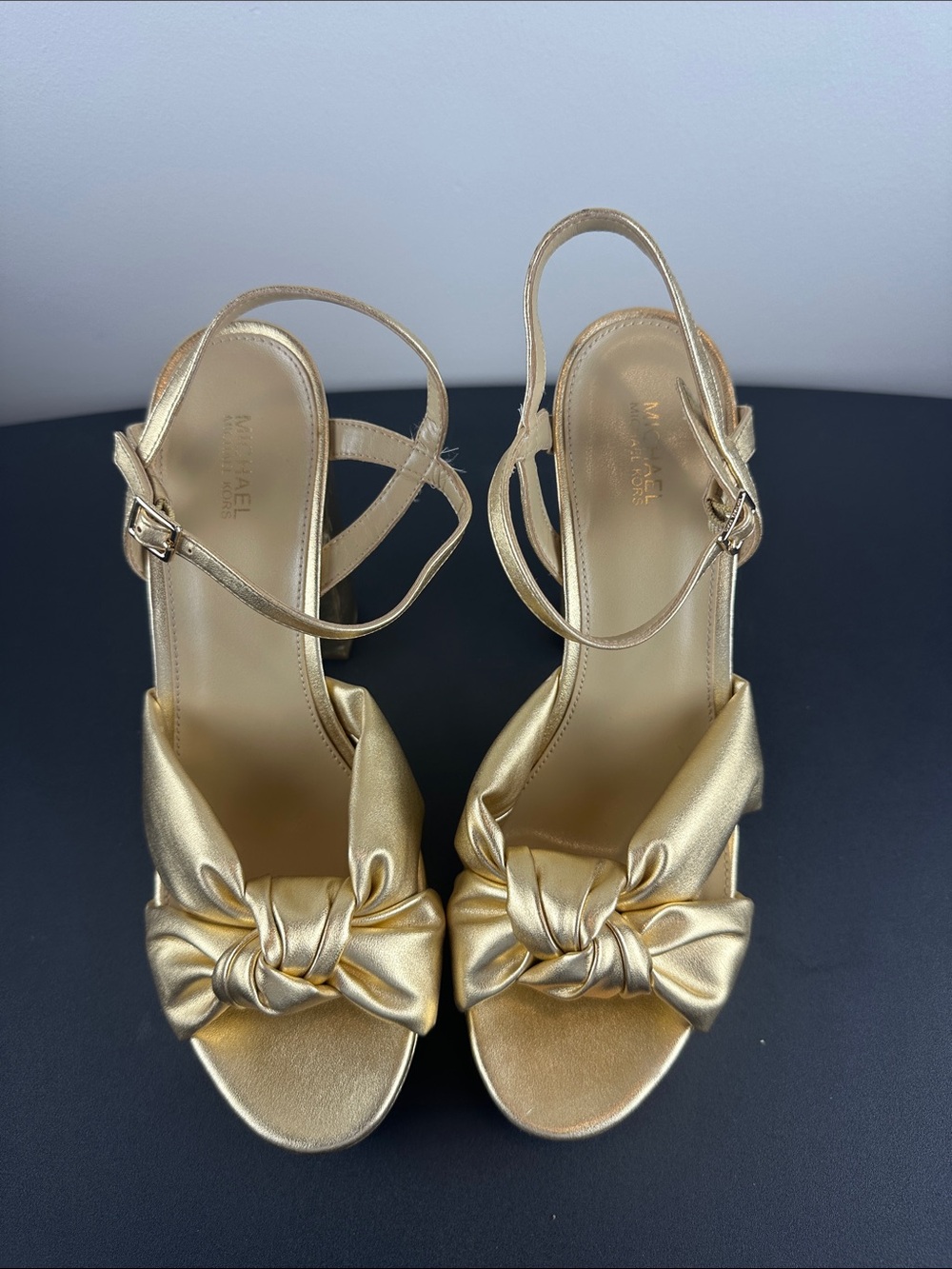 MICHAEL Michael Kors Gold Knotted Platform Sandals